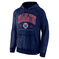 Men's Fanatics Heather Navy Washington Wizards Foul Trouble Snow Wash Raglan Pullover Hoodie