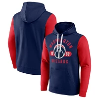 Sweat à capuche color block Fanatics pour hommes bleu marine/rouge Washington Wizards Attack