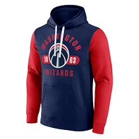 Sweat à capuche color block Fanatics pour hommes bleu marine/rouge Washington Wizards Attack