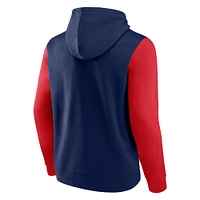 Sweat à capuche color block Fanatics pour hommes bleu marine/rouge Washington Wizards Attack