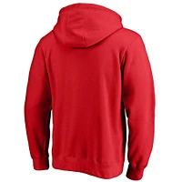Men's Fanatics Red Washington Wizards Icon Primary Logo Fitted Pullover Hoodie