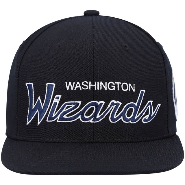 Casquette Snapback noire Mitchell & Ness Washington Wizards Hardwood Classics Script 2.0 pour hommes
