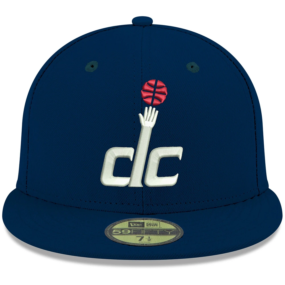 Men's New Era Navy Washington Wizards Official Team Color 59FIFTY Fitted Hat