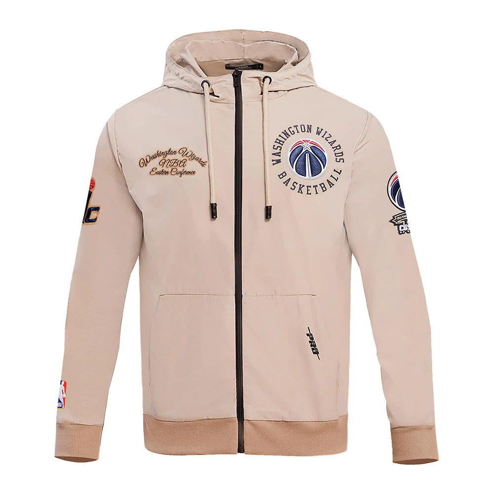 Men's Pro Standard Khaki Washington Wizards Hybrid Full-Zip Hoodie