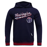Men's Pro Standard Navy Washington Wizards Script Tail Pullover Hoodie