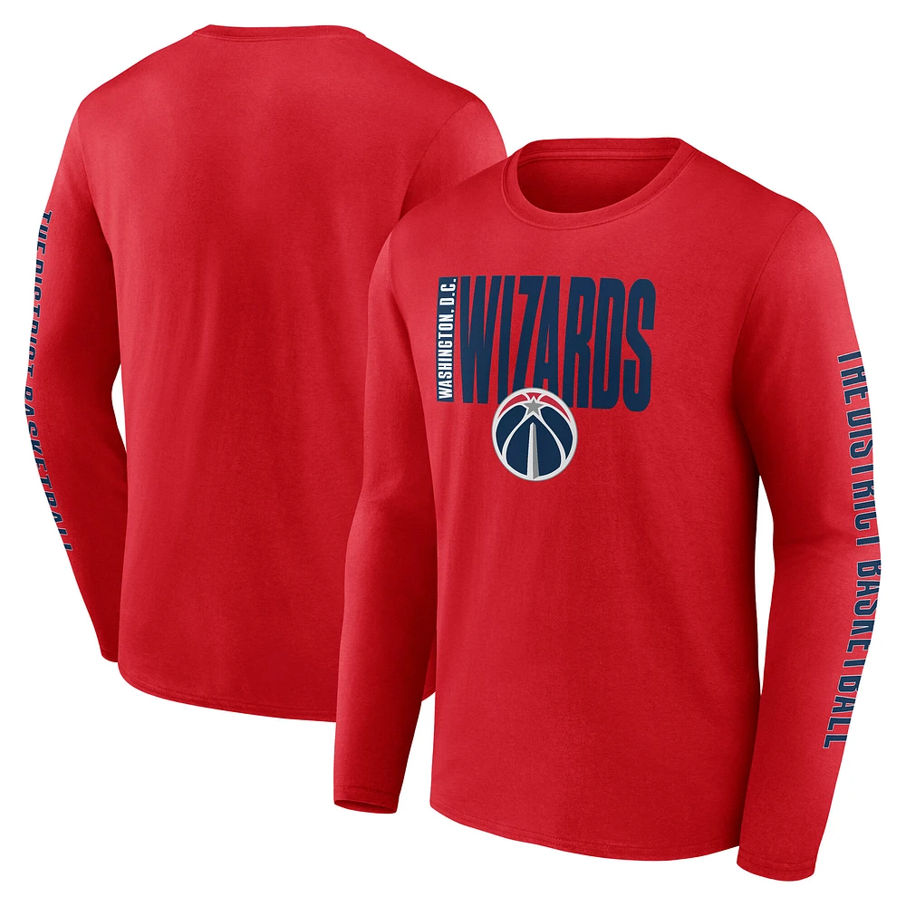 T-shirt à manches longues Vision pour homme, rouge, Washington Wizards