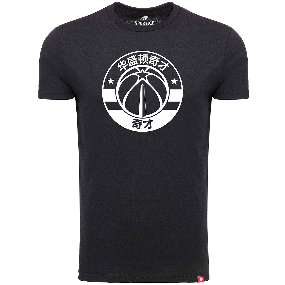 Men's Sportiqe Black Washington Wizards Chinese Language Comfy Tri-Blend T-Shirt