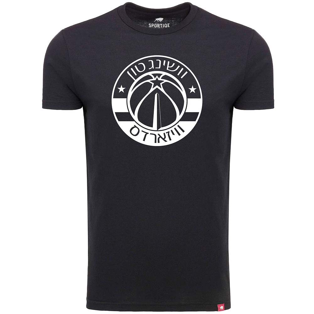 Men's Sportiqe Black Washington Wizards Hebrew Language Comfy Tri-Blend T-Shirt