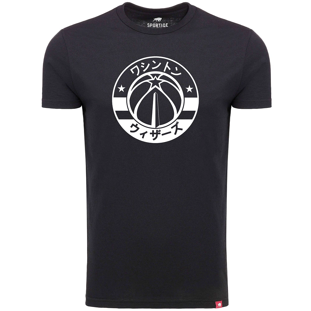 Men's Sportiqe Black Washington Wizards Japanese Language Comfy Tri-Blend T-Shirt