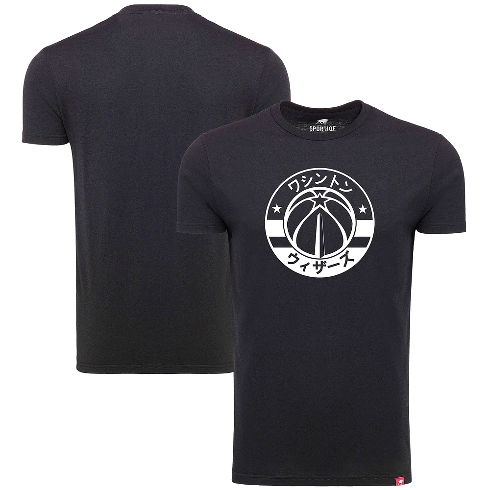 Men's Sportiqe Black Washington Wizards Japanese Language Comfy Tri-Blend T-Shirt