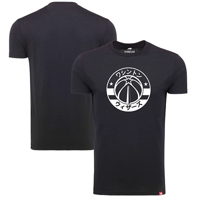 Men's Sportiqe Black Washington Wizards Japanese Language Comfy Tri-Blend T-Shirt