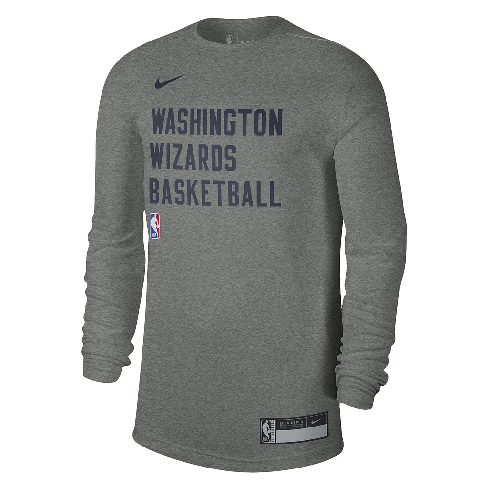 Unisex Nike Heather Gray Washington Wizards 2023/24 Legend On-Court Practice Long Sleeve T-Shirt