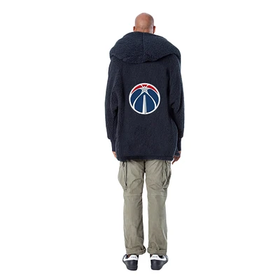 Sweat à capuche ouvert surdimensionné bleu marine des Washington Wizards par Jill Martin, le meilleur transat du monde
