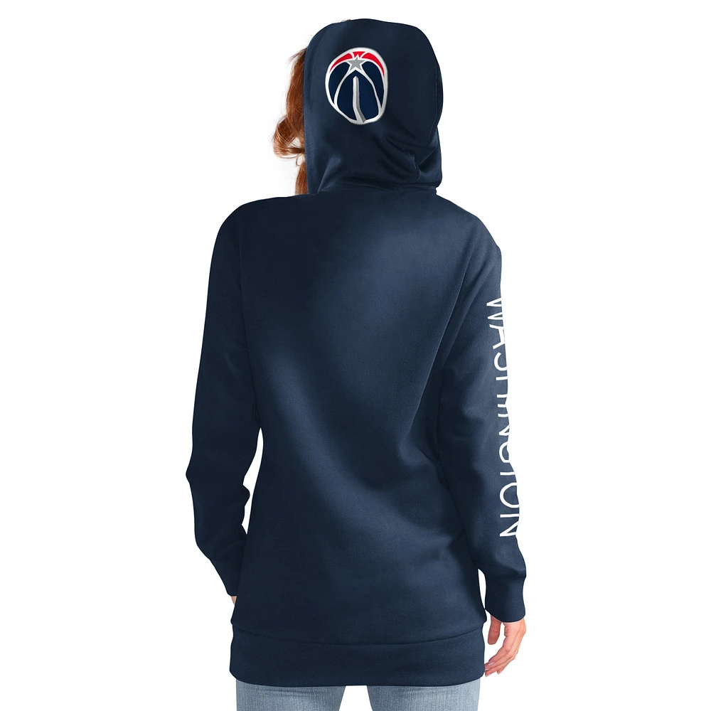 Sweat à capuche G-III 4Her pour femme par Carl Banks bleu marine Washington Wizards Base Coach