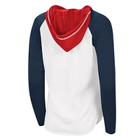 Women's G-III 4Her by Carl Banks White Washington Wizards MVP Raglan Hoodie Long Sleeve T-Shirt