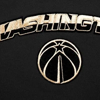 Women's Pro Standard  Black Washington Wizards Glam Cropped Pullover Sweatshirt