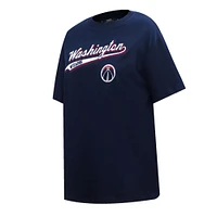Women's Pro Standard Navy Washington Wizards Script Boyfriend T-Shirt