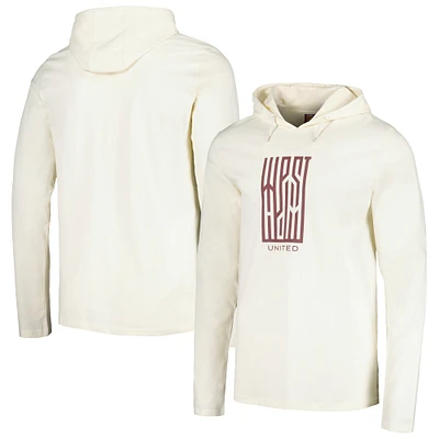 T-shirt à capuche manches longues West Ham United crème pour homme