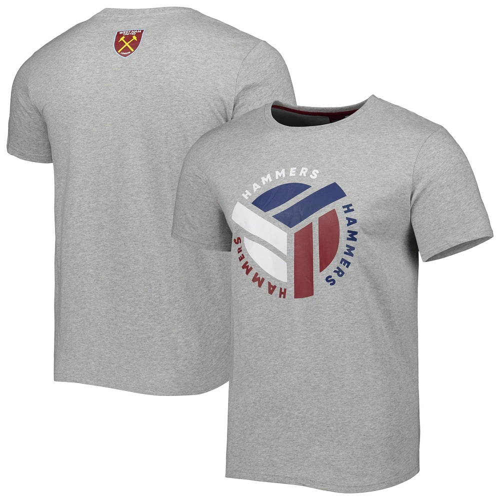 Men's Gray West Ham United Rounded T-Shirt
