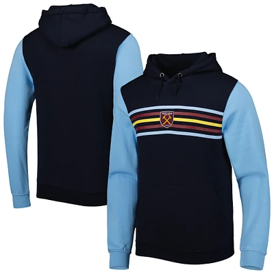 Sweat À Capuche Rayures Raglan West Ham United Bleu Marine/Bleu Homme