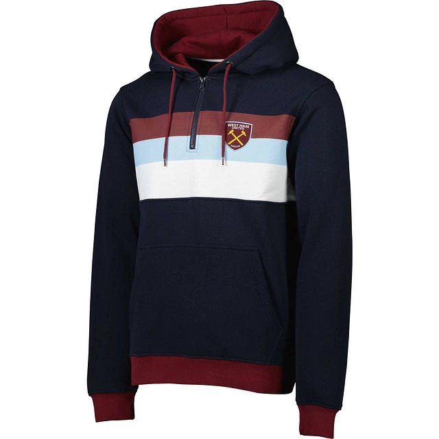 Sport Design Sweden Men's Navy/Red West Ham United Half-Zip Hoodie