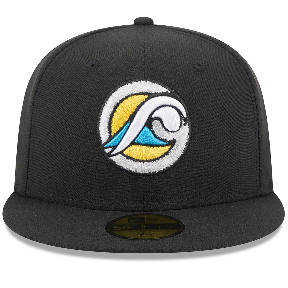Men's New Era Black West Michigan Whitecaps Authentic Collection Alternate Logo 59FIFTY Fitted Hat
