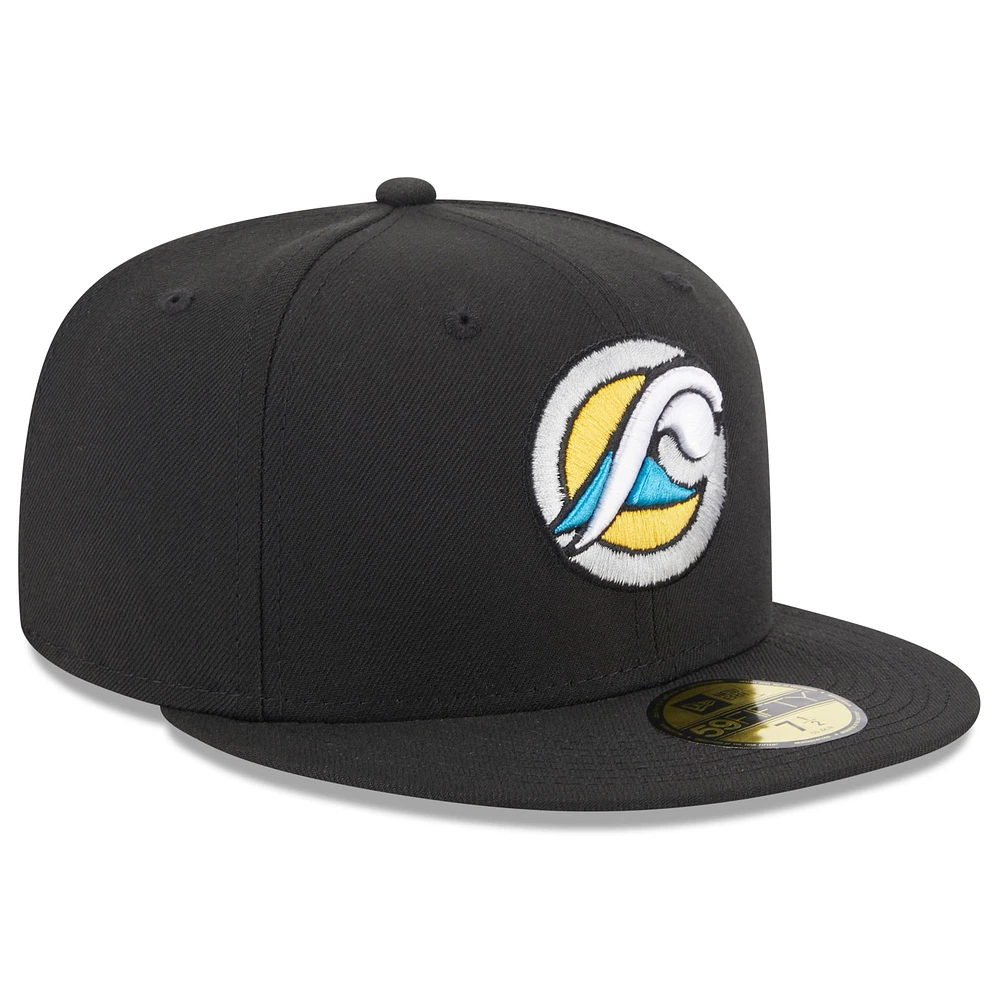 Men's New Era Black West Michigan Whitecaps Authentic Collection Alternate Logo 59FIFTY Fitted Hat