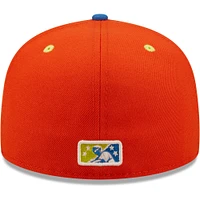 Men's New Era Orange/Blue Calaveras De West Michigan Copa La Diversion 59FIFTY Fitted Hat