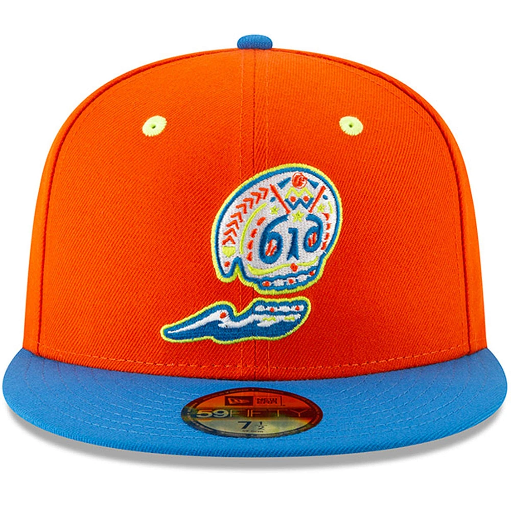 Men's New Era Orange/Blue West Michigan Calaveras Copa de la Diversion 59FIFTY Fitted Hat