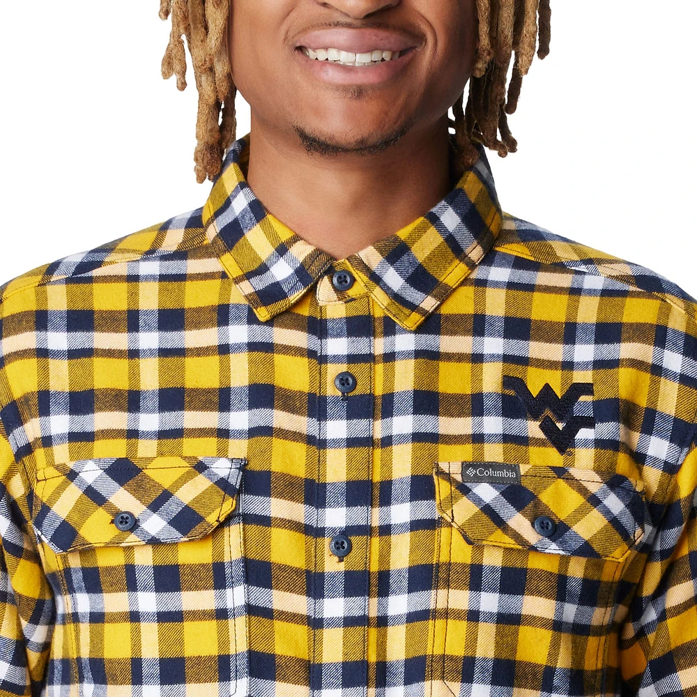 Columbia  Gold West Virginia Mountaineers Flare Gun Flannel Long Sleeve Shirt