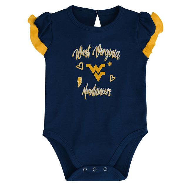 Ensemble deux pièces pour nouveau-né et bébé bleu marine/doré West Virginia Mountaineers Too Much Love