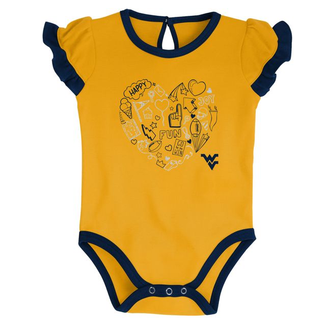 Ensemble deux pièces pour nouveau-né et bébé bleu marine/doré West Virginia Mountaineers Too Much Love
