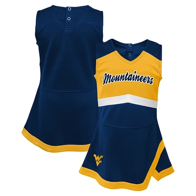 Robe de capitaine des West Virginia Mountaineers pour filles la marine avec bloomers