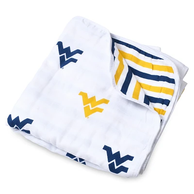 Couverture 4 couches en mousseline pour bébé Three Little Anchors West Virginia Mountaineers 47 po x 47 po