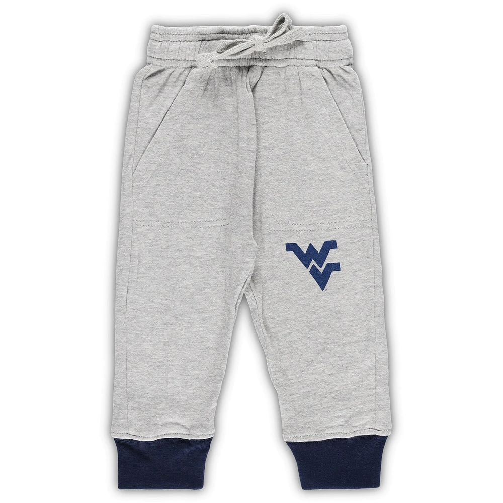 Infant Wes & Willy Heather Gray West Virginia Mountaineers Jie Long Sleeve Bodysuit Pants Set