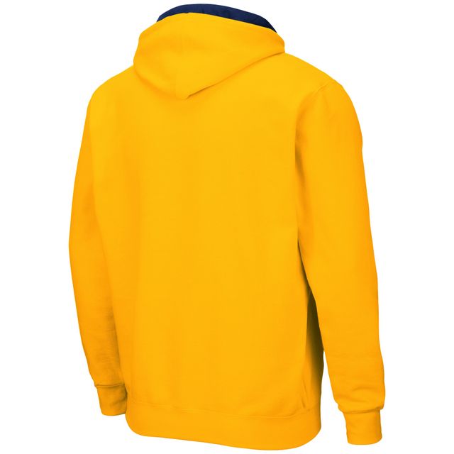Chandail à capuchon zippé complet Colosseum Gold West Virginia Mountaineers Arch & Logo pour homme