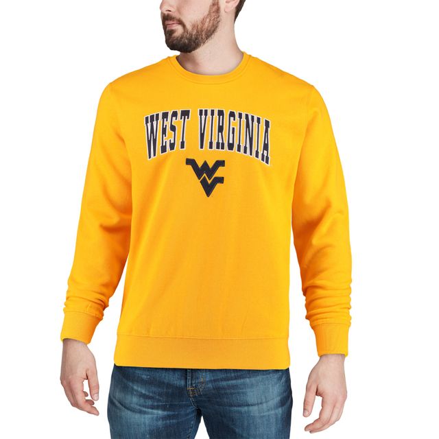 Colosseum Gold West Virginia Mountaineers Arch & Logo Crew Neck Sweat-shirt pour homme
