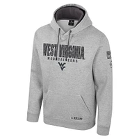 Men's Colosseum Heather Gray West Virginia Mountaineers Oorah OHT Military Appreciation Pullover Hoodie