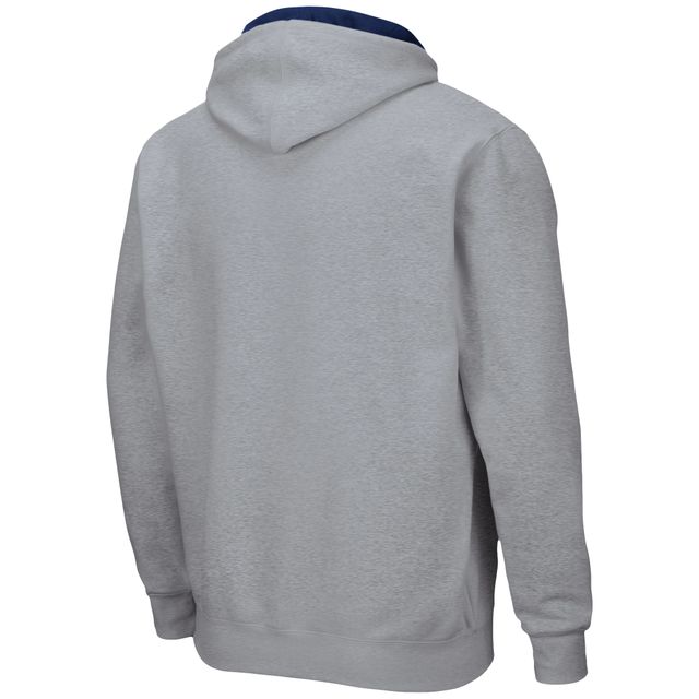 Colosseum Heathered Grey West Virginia Mountaineers Arch & Logo 3.0 Full-Zip Hoodie pour homme