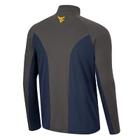 Colosseum Navy/Charcoal West Virginia Mountaineers Two Yutes Raglan Quarter-Zip Windshirt