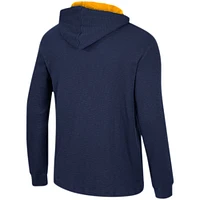 Men's Colosseum Navy West Virginia Mountaineers Affirmative Thermal Hoodie Long Sleeve T-Shirt