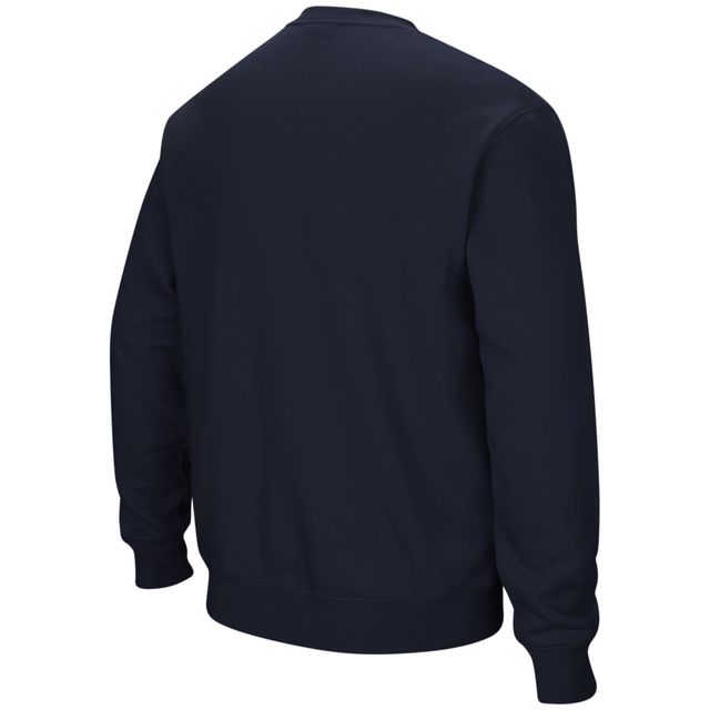 Colosseum Navy West Virginia Mountaineers Sweat-shirt à col rond et logo pour homme