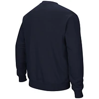 Men's Colosseum Navy West Virginia Mountaineers Arch & Logo Crew Neck Sweatshirt