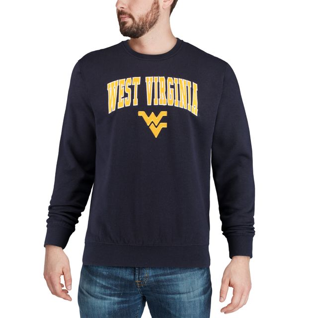 Colosseum Navy West Virginia Mountaineers Sweat-shirt à col rond et logo pour homme