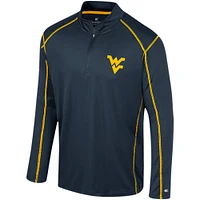 Men's Colosseum Navy West Virginia Mountaineers Cameron Quarter-Zip Windshirt