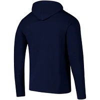 Men's Colosseum Navy West Virginia Mountaineers Logo Lockup Active Blend Long Sleeve  T-Shirt Hoodie