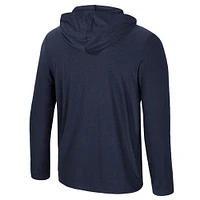 Men's Colosseum Navy West Virginia Mountaineers Long Sleeve T-Shirt Hoodie