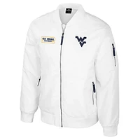 Men's Colosseum West Virginia Mountaineers White Rabbit Full-Zip Bomber Jacket