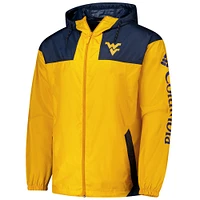 Veste coupe-vent entièrement zippée Columbia Gold West Virginia Mountaineers Flash Challenger II Omni-Shade pour homme