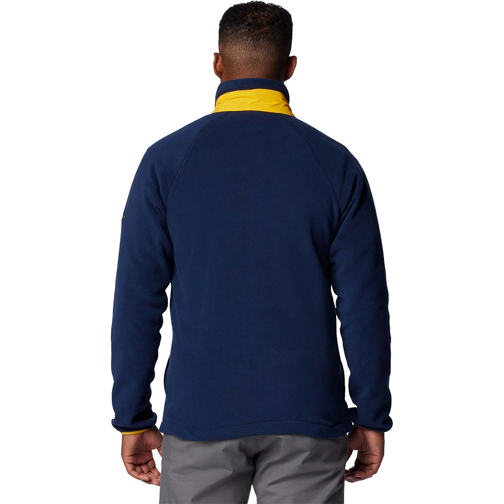 Men's Columbia  Navy West Virginia Mountaineers Flanker IV Fleece Raglan Full-Zip Jacket